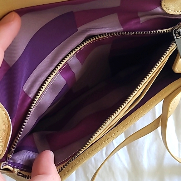 NWOT Kooba Envelope Ruby Leather Crossbody in Yellow - Picture 7 of 8